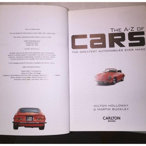The A-Z of Cars: The Greatest Automobiles Ever Book- Hilton Holloway & Martin Bu - Picture 5 of 5